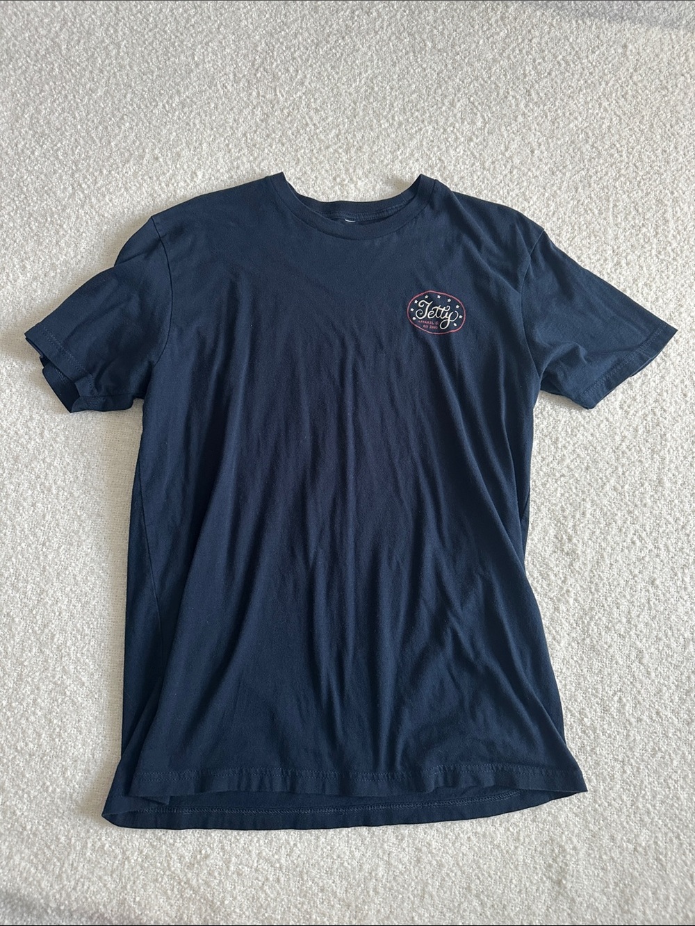 Men's Jetty Navy Short-Sleeve Tee with Small Chest Logo